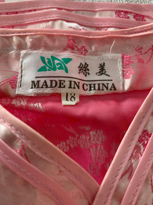 Child's Chinese pink Cherry Blossom Mandarin Tunic and Pants Set - 18