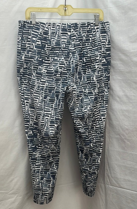 Peserico Sign Blue White Print Crop Pants -- Italy 48 / US 12