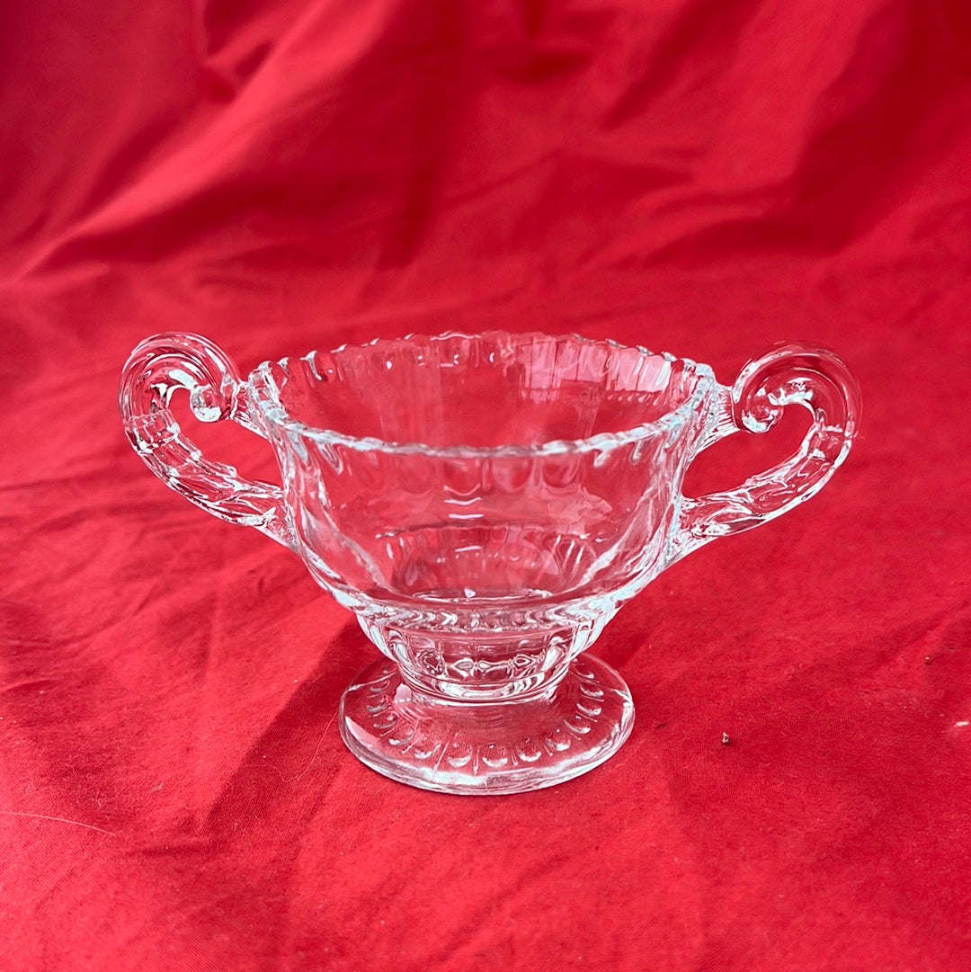 VTG -- Unmarked Crystal Creamer and Sugar Bowl