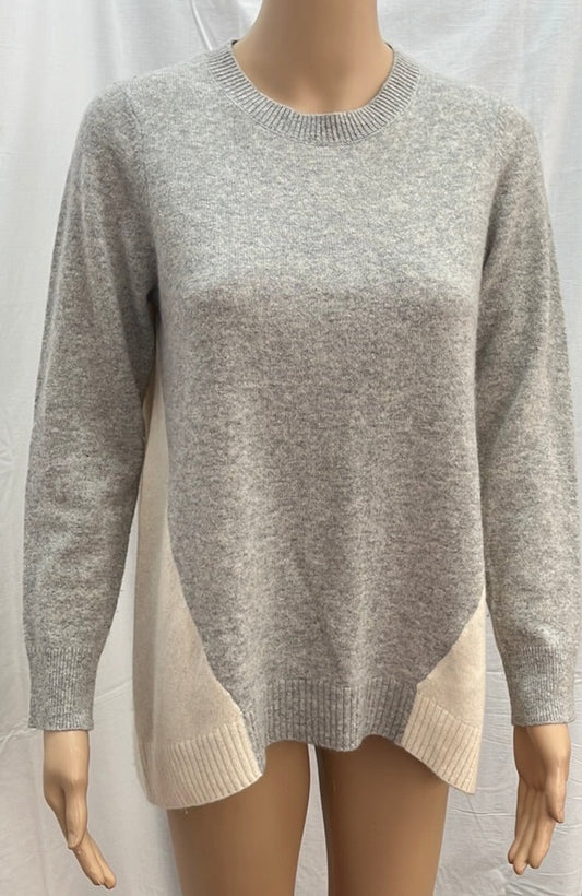 Charter Club Crème and Gray Cashmere Crewneck Sweater -- Size Women's PM/S, Men's XS