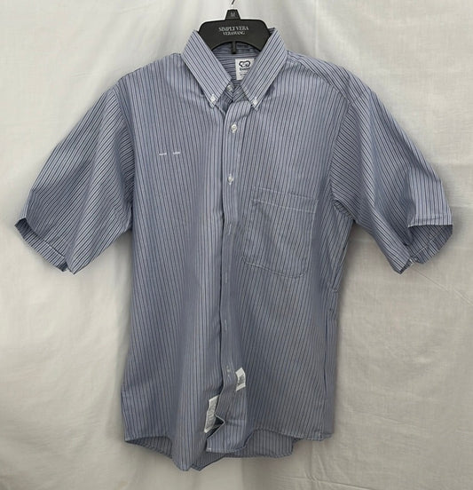 NIP -- Brookfield Uniforms Blue Stripe Short Sleeve Button-down Shirt -- 15.5 Regular