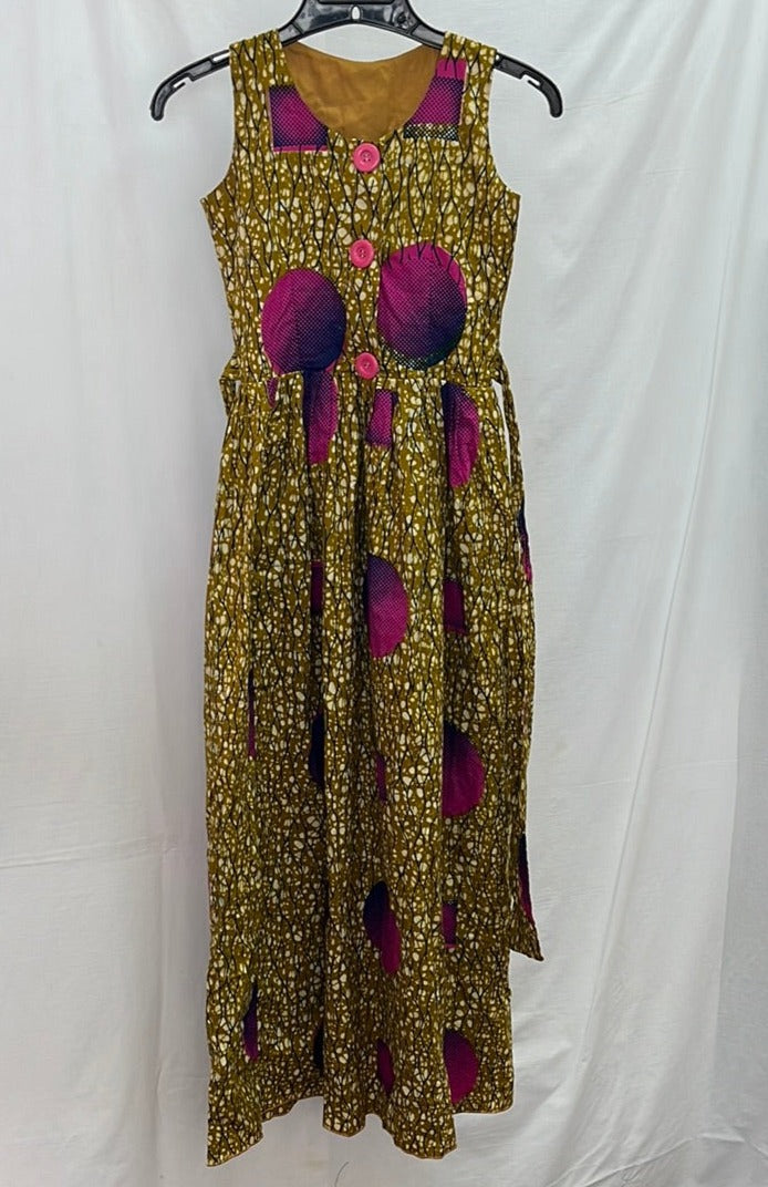 Funky Purple and Yellow Abstract Print Dress -- S / XS