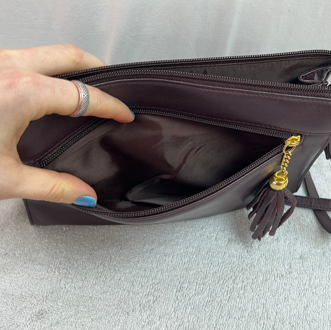 Kim Rogers Dark Brown Leather Crossbody Bag