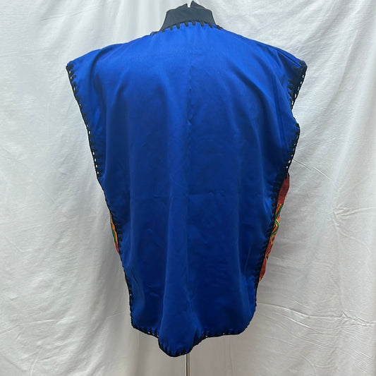 Sleeveless Unisex Tunic with Ankara Cloth Details -- M-L