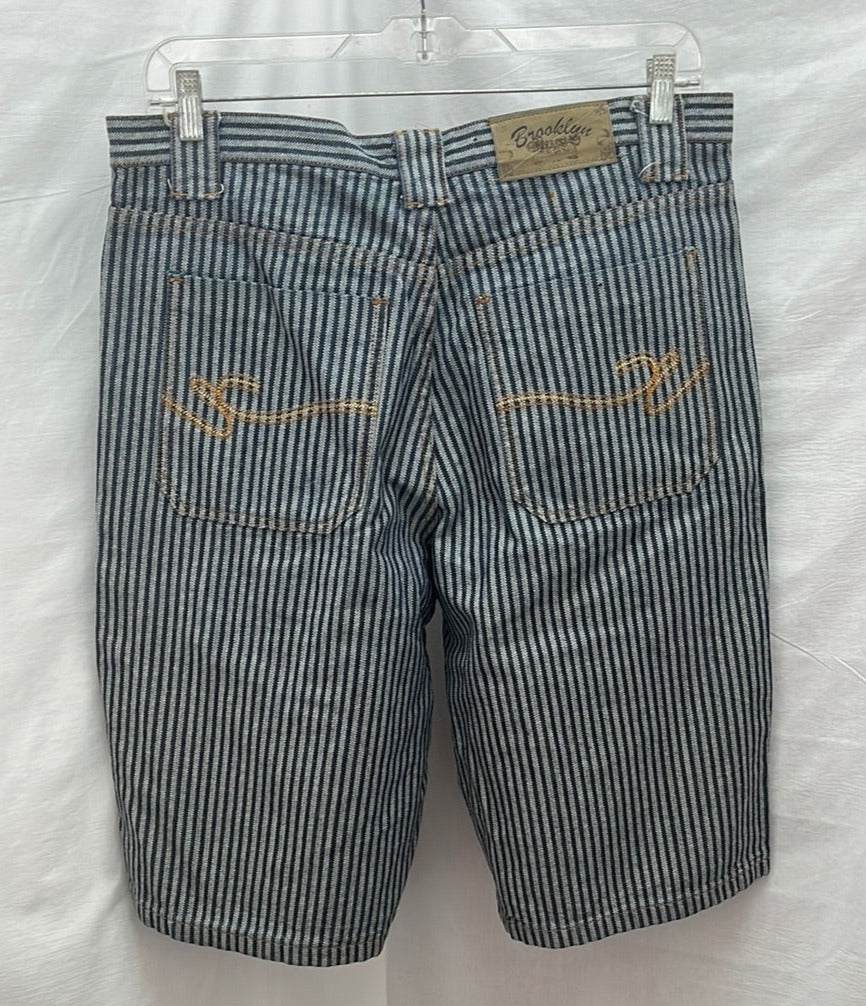 Brooklyn Xpress Men's Pinstriped Denim Shorts -- Size 38