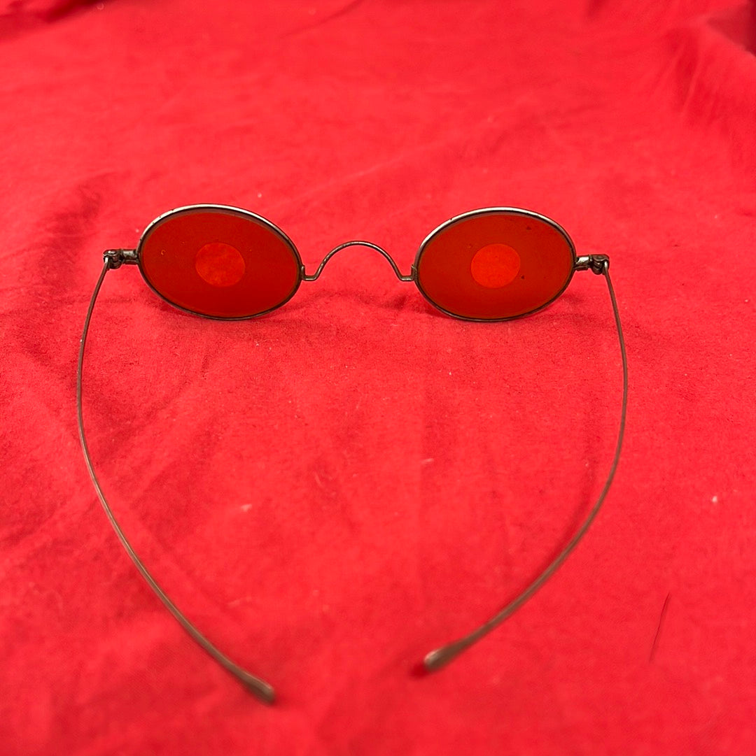 ANTIQUE/RARE -- Civil War Era Frosted Amber "Sharpshooter" Glasses