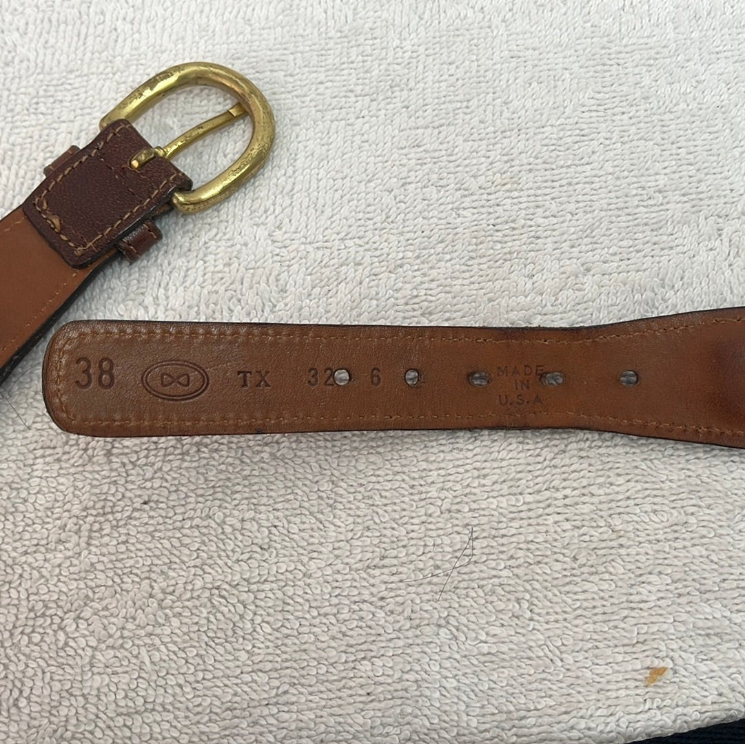 VTG -- Trafalgar Knotted Black Canvas Belt with Leather Ends and Brass –  CommunityWorx Thrift Online