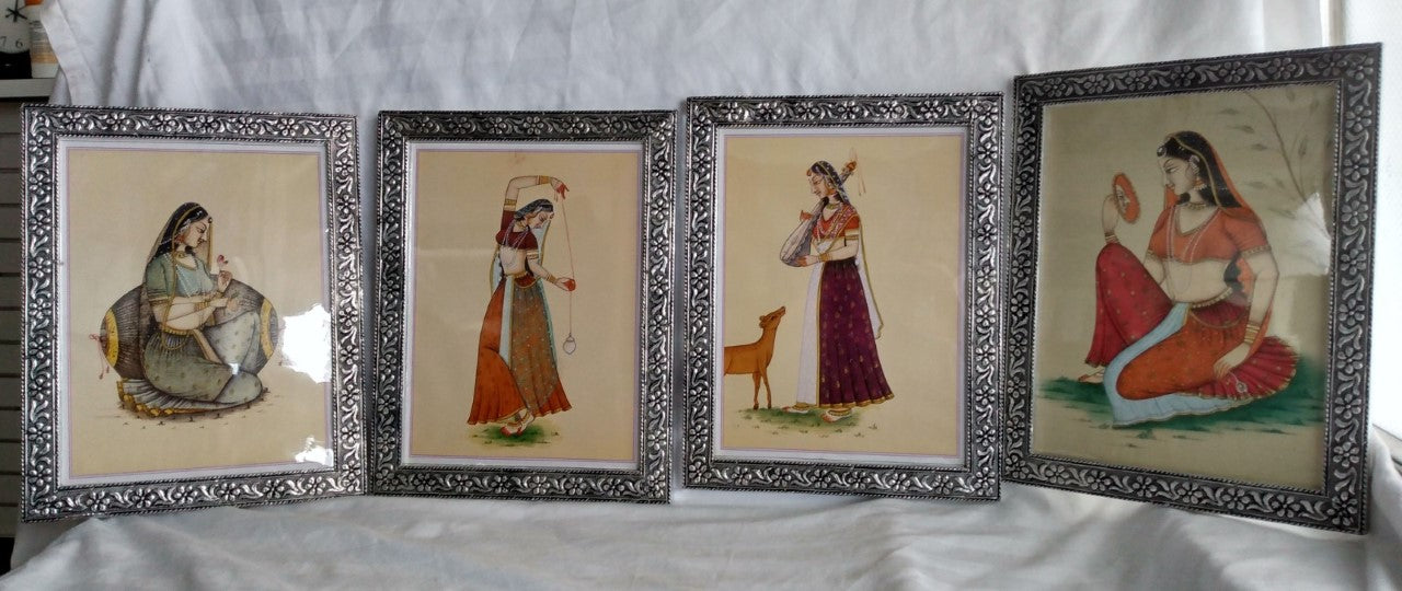 Rajasthani Miniature Ragini Art - Lot of 4