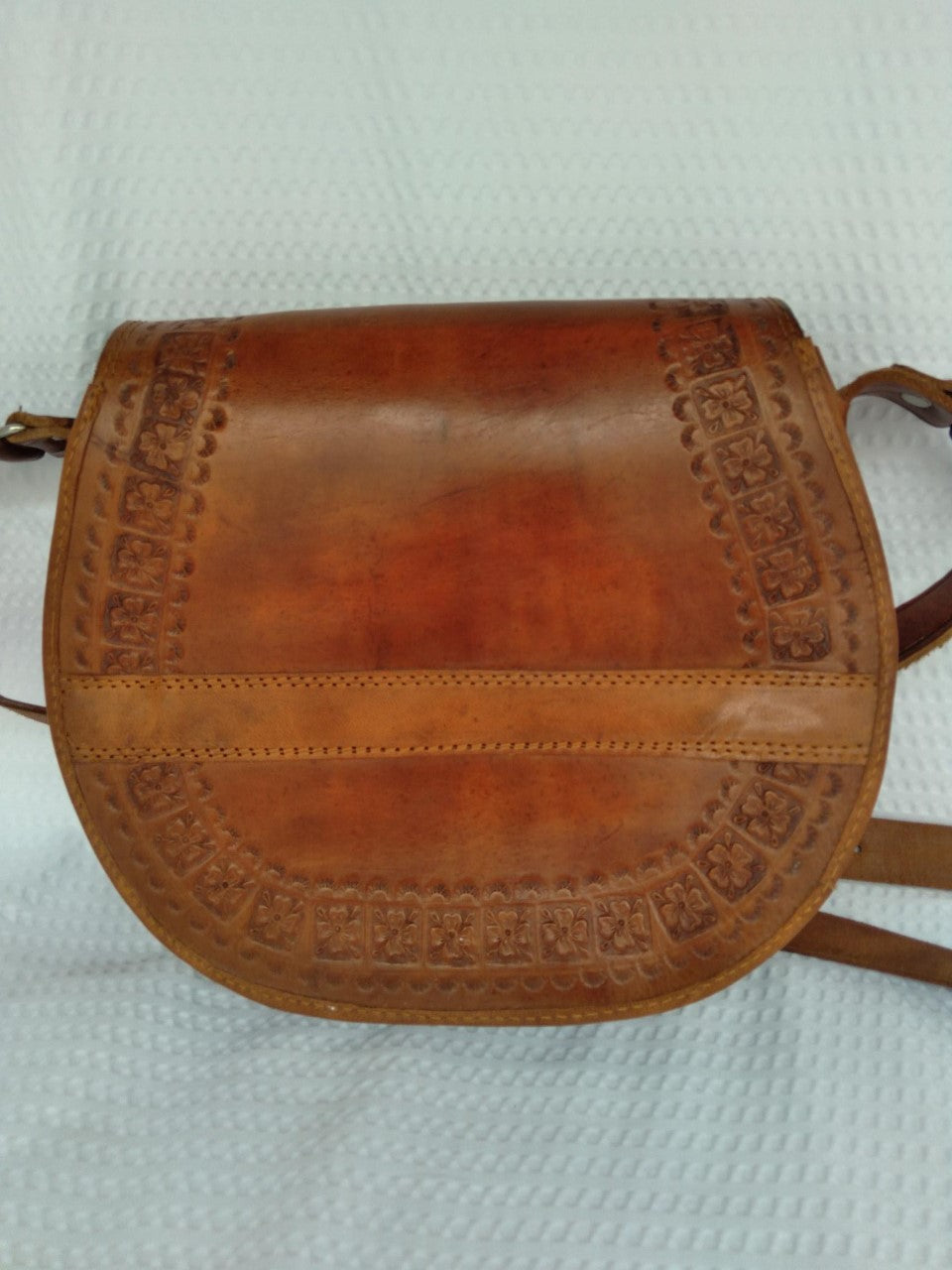 Handmade Brown Leather 70s Inspired Cross Body Bag