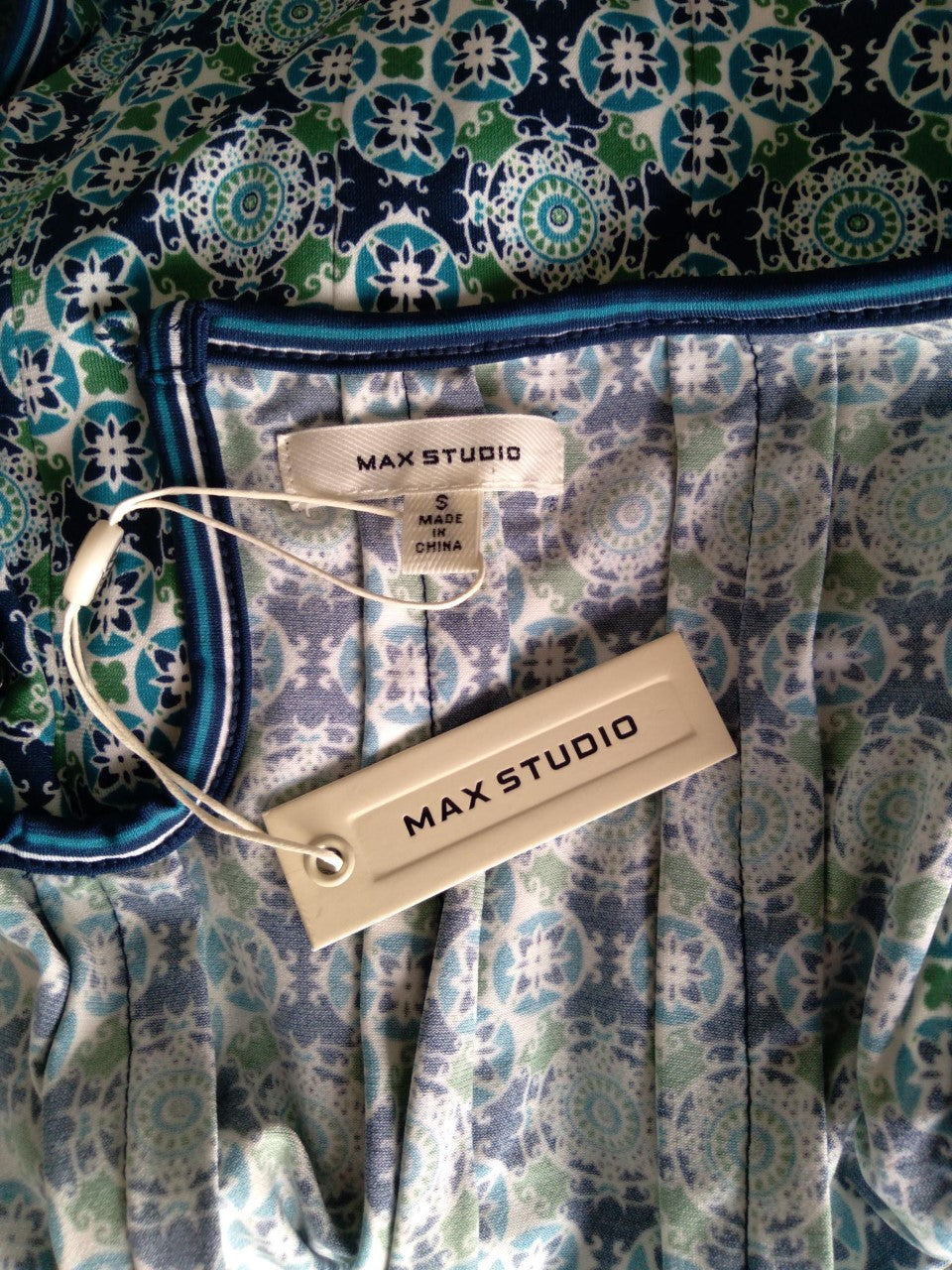 NWT Max Studio blue print Sleeveless Dress S CommunityWorx