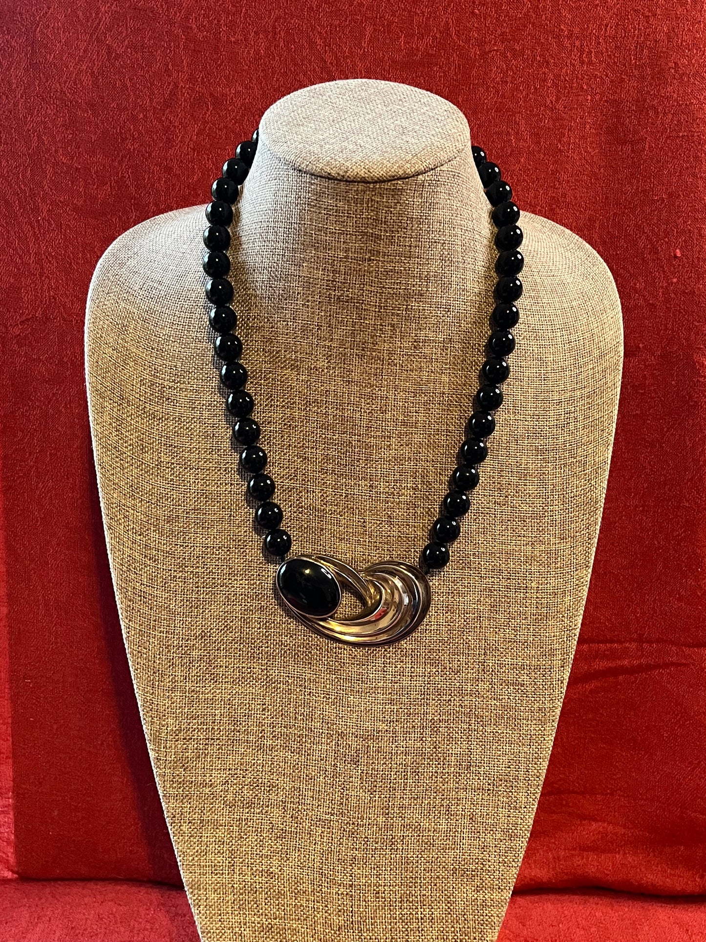 Black Onyx and Sterling Necklace