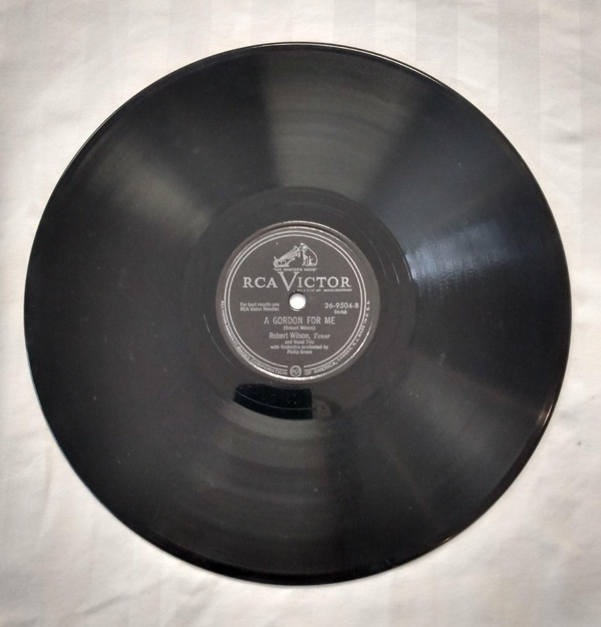 Robert Wilson- Westering Home & A Gordon For Me- Preowned 10" 78 RPm Record