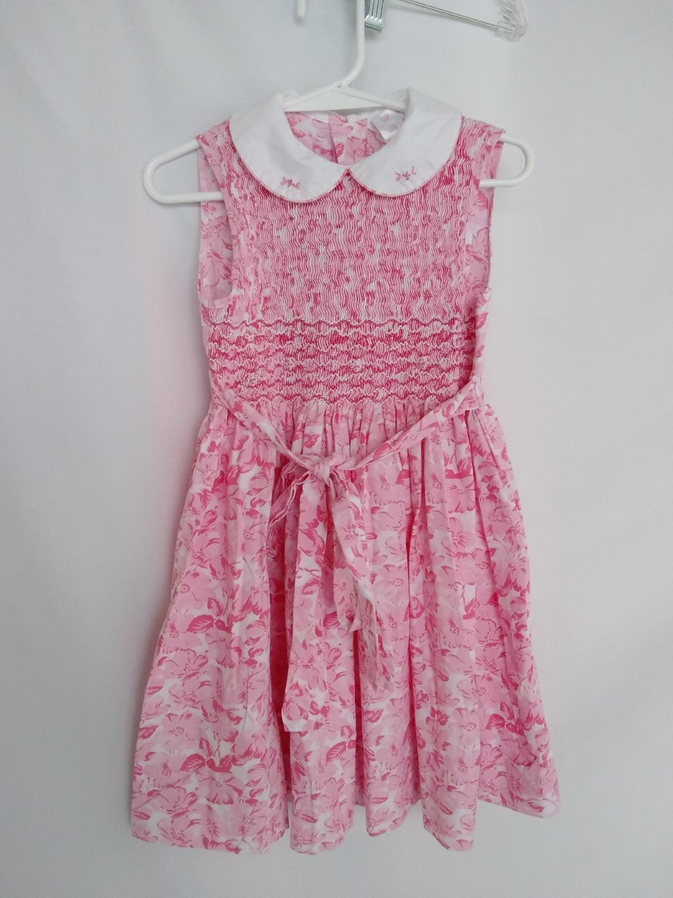 Vintage Sophie Dess Pink and White Sleeveless Seersucker Dress - 3yr